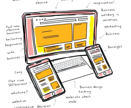 A business owner analyzing website performance metrics on a mobile-friendly dashboard, highlighting the benefits of responsive web design for business growth.